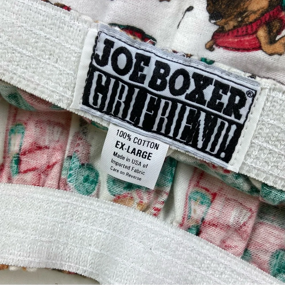 Joe Boxer Vintage Flannel Christmas Caroling Dogs Pajama Shorts